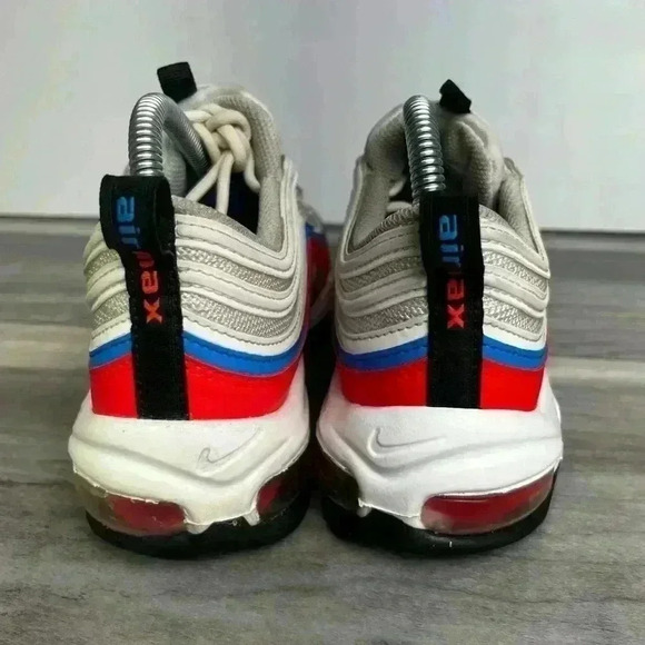 Nike Air Max 97 Womens 8 Double swoosh white/bright crimson/Photo Blue - Picture 6 of 11
